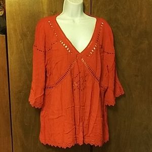 CRYSTAL & VIOLET RED EYELET TOP XLARGE